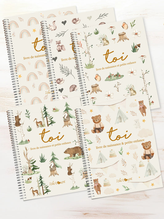 Livre de naissance & petite enfance - Fleurs & champignons