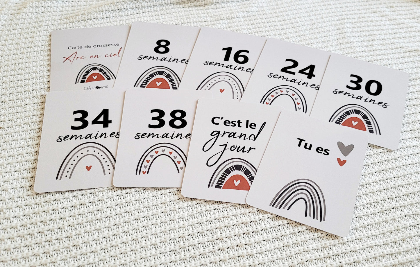 Cartes de suivi de grossesse - Arc en ciel
