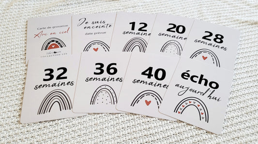 Cartes de suivi de grossesse - Arc en ciel