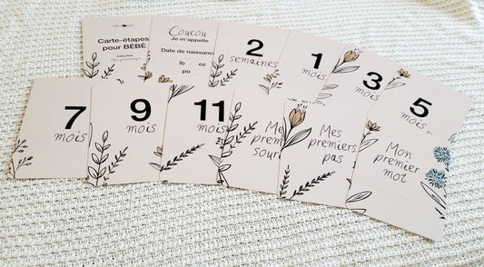 Cartes-étapes pour bébé - Mes printemps (vieille collection)