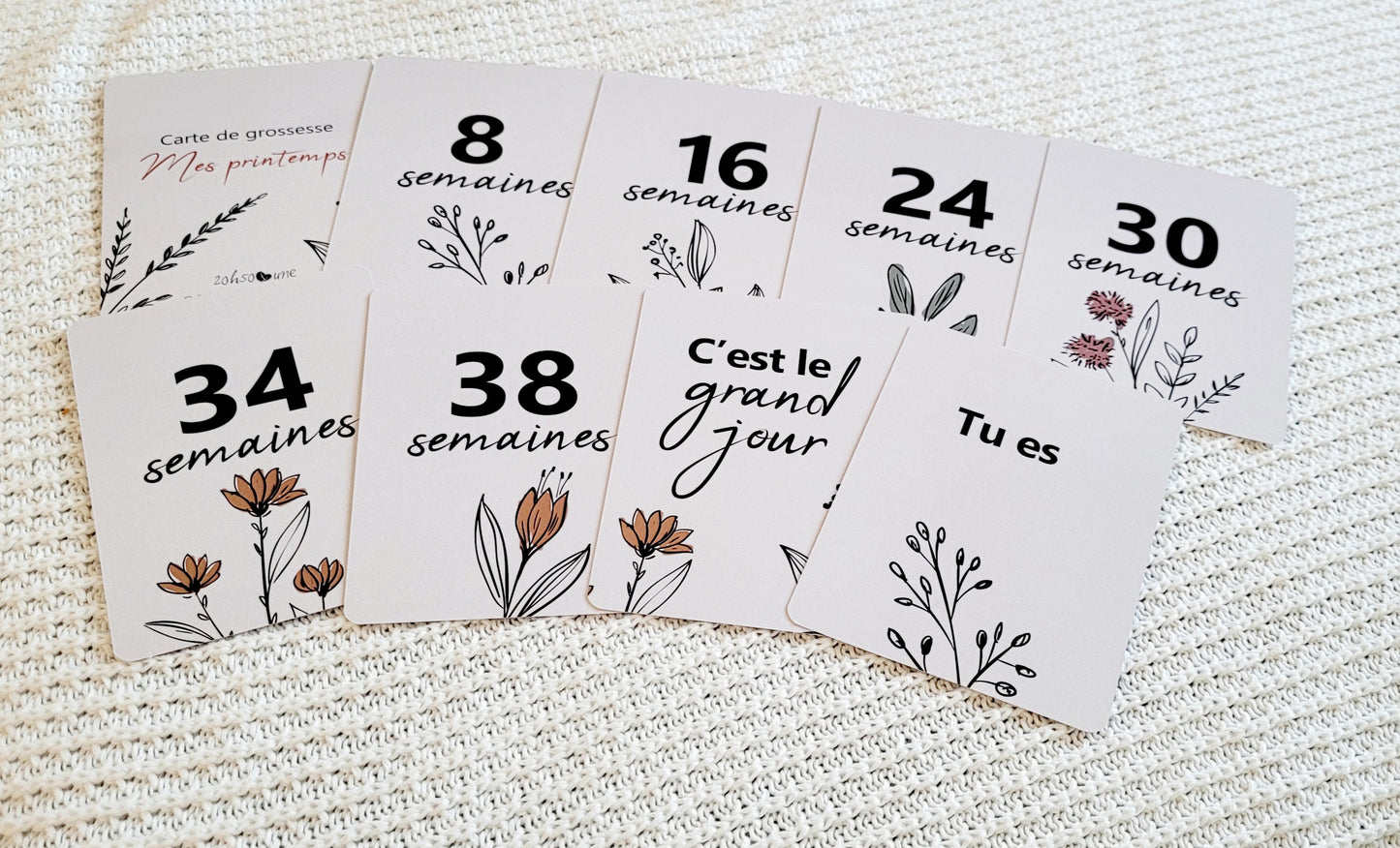 Cartes de suivi de grossesse - Mes printemps