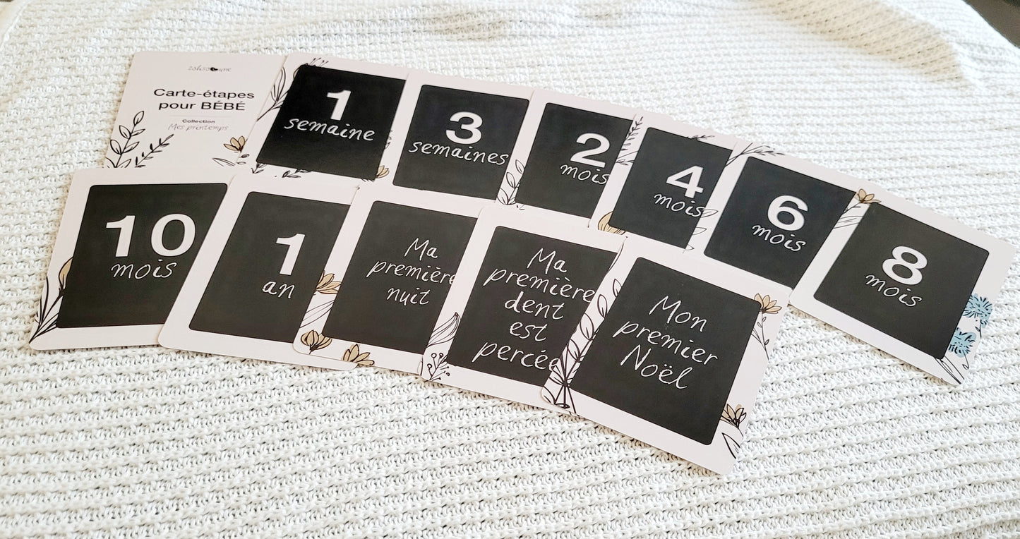 Cartes-étapes pour bébé - Mes printemps (vieille collection)
