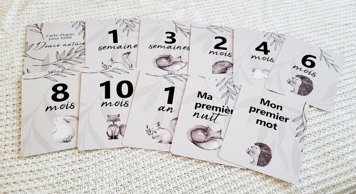 Cartes-étapes pour bébé - Douce nature