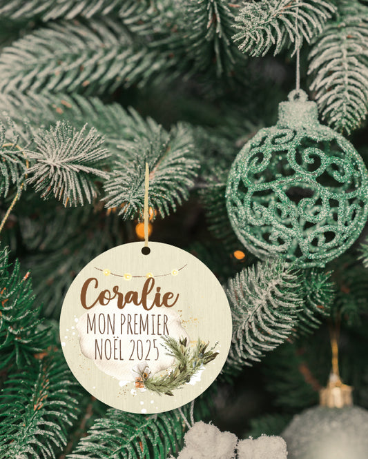 Ornement personnalisé de Noël - Mon premier Noël 2025