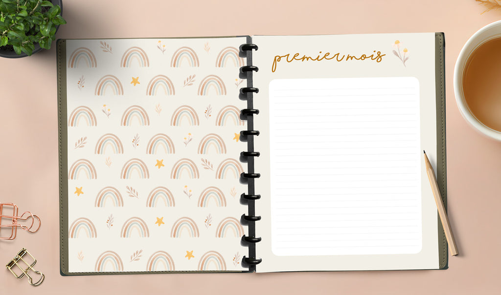 Livre de grossesse et naissance À DISQUES - Arc en ciel