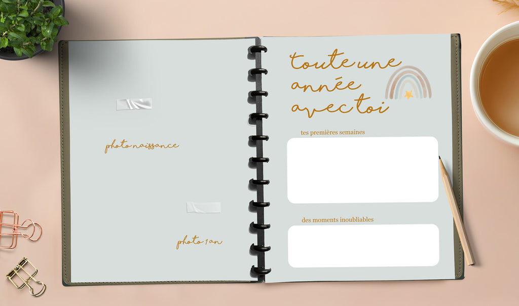 Livre de grossesse et naissance À DISQUES - Arc en ciel