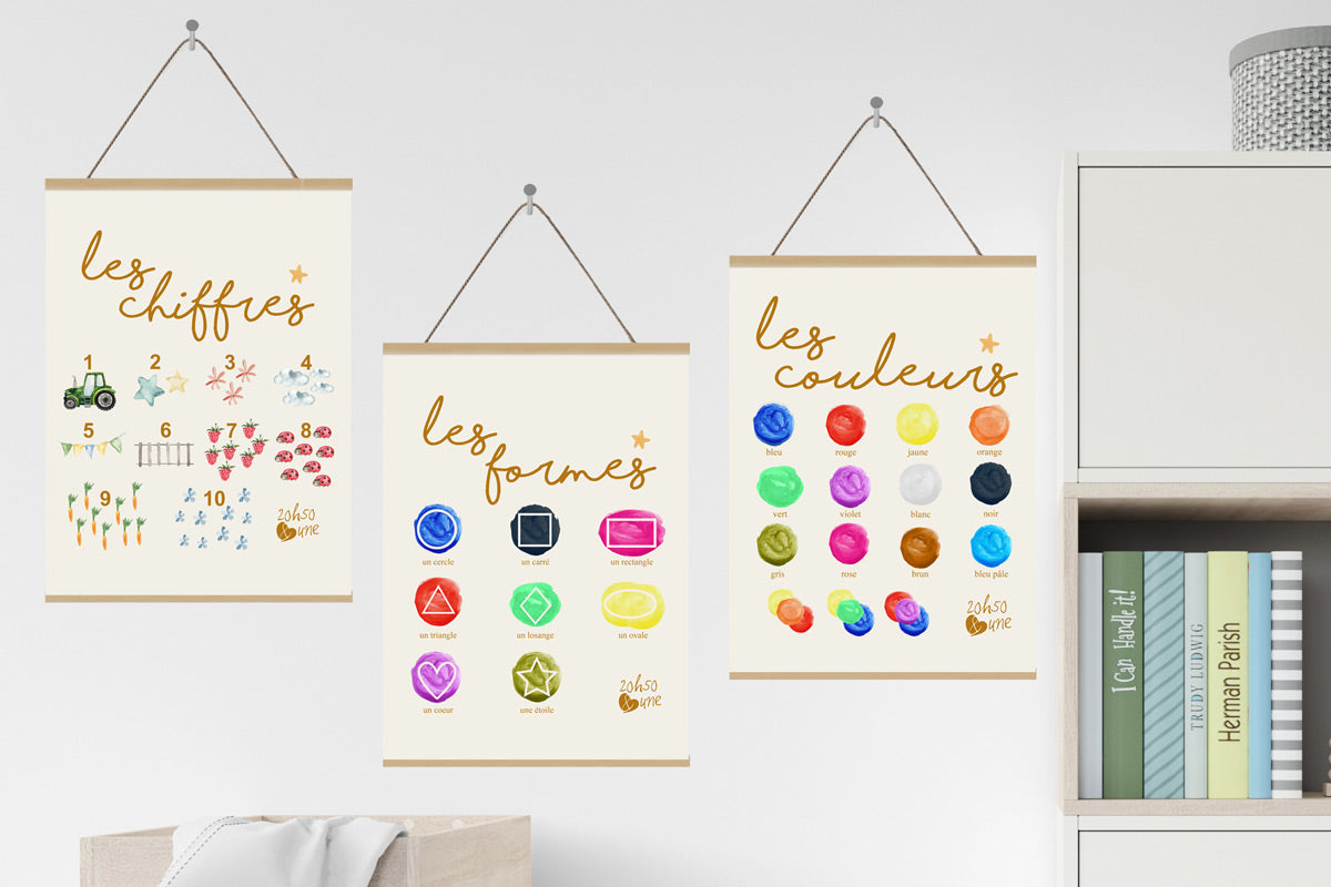Affiches chiffres, formes & couleurs