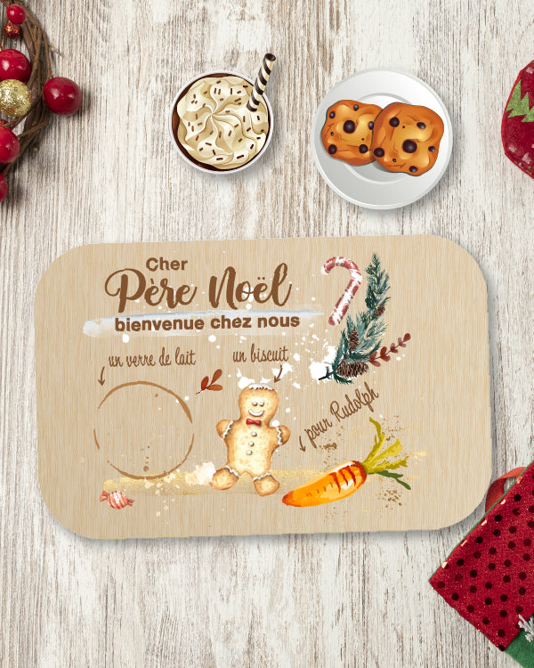 Assiette du Père Noël - biscuit et verre de lait