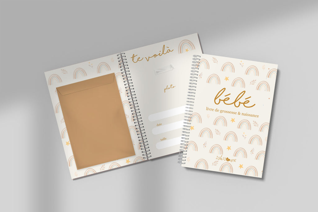 Livre de grossesse et naissance À DISQUES - Arc en ciel