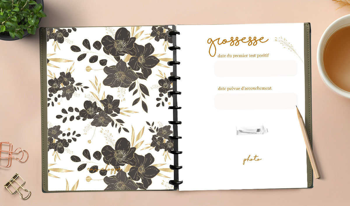 Livre à disques de la grossesse à la petite enfance - Fleurs d'or