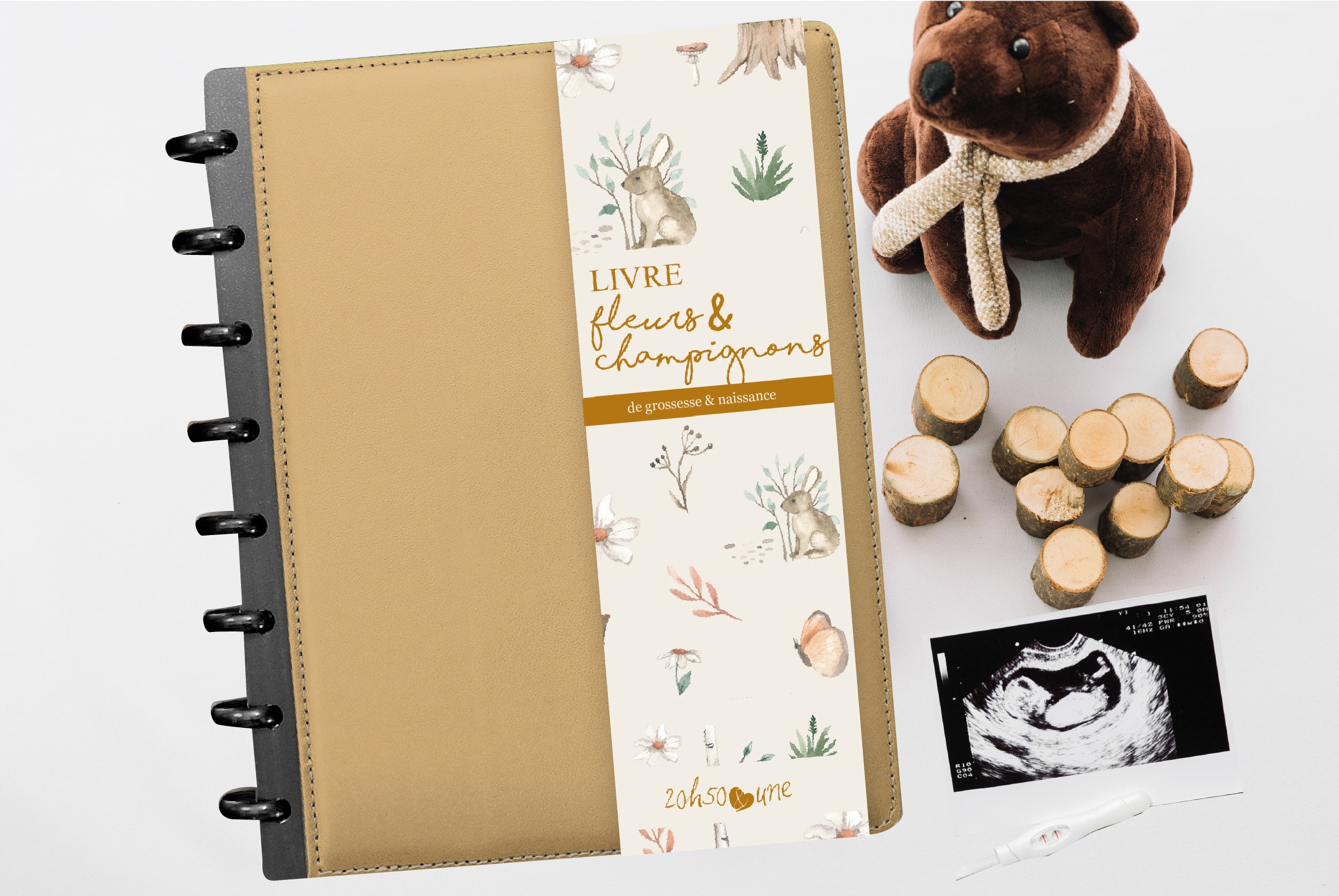 Livre de grossesse et naissance À DISQUES - Fleurs & champignons