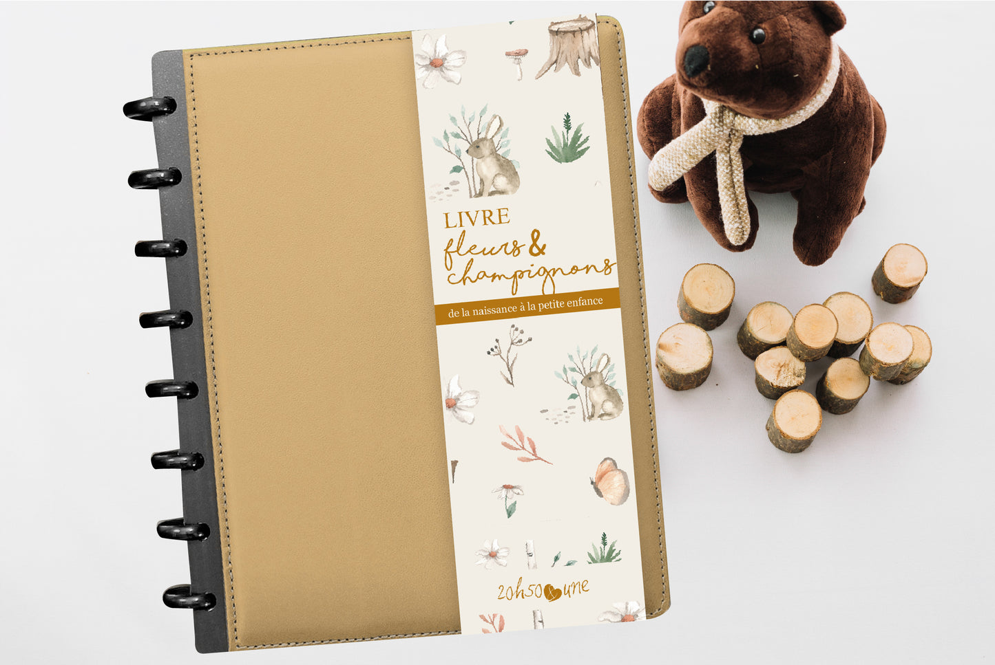 Livre de naissance & petite enfance À DISQUES - Fleurs & champignons