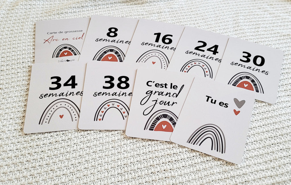 Cartes de suivi de grossesse - Arc en ciel