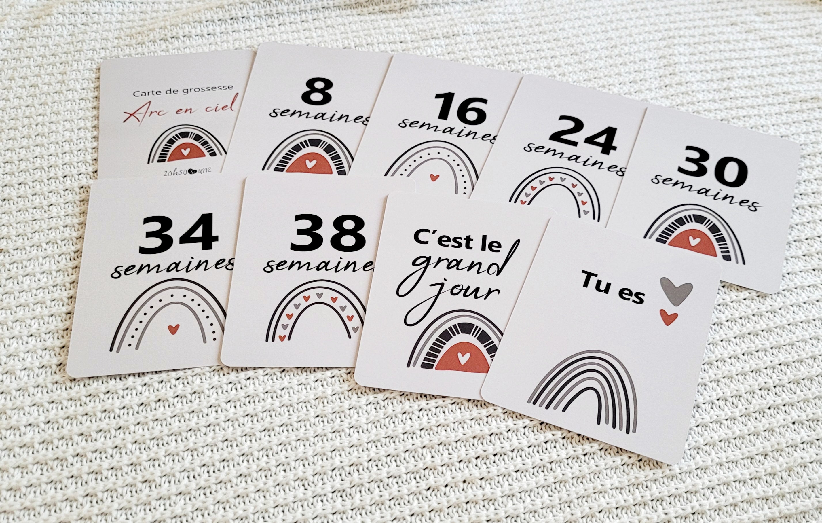 Cartes de suivi de grossesse - Arc en ciel