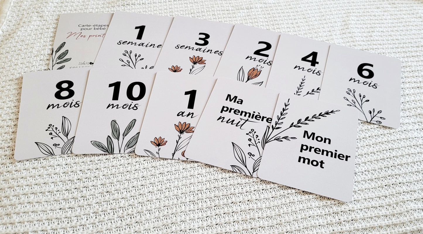 Cartes-étapes pour bébé - Mes printemps