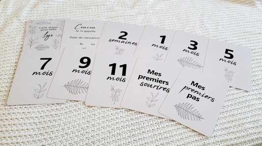 Cartes-étapes pour bébé - Lys