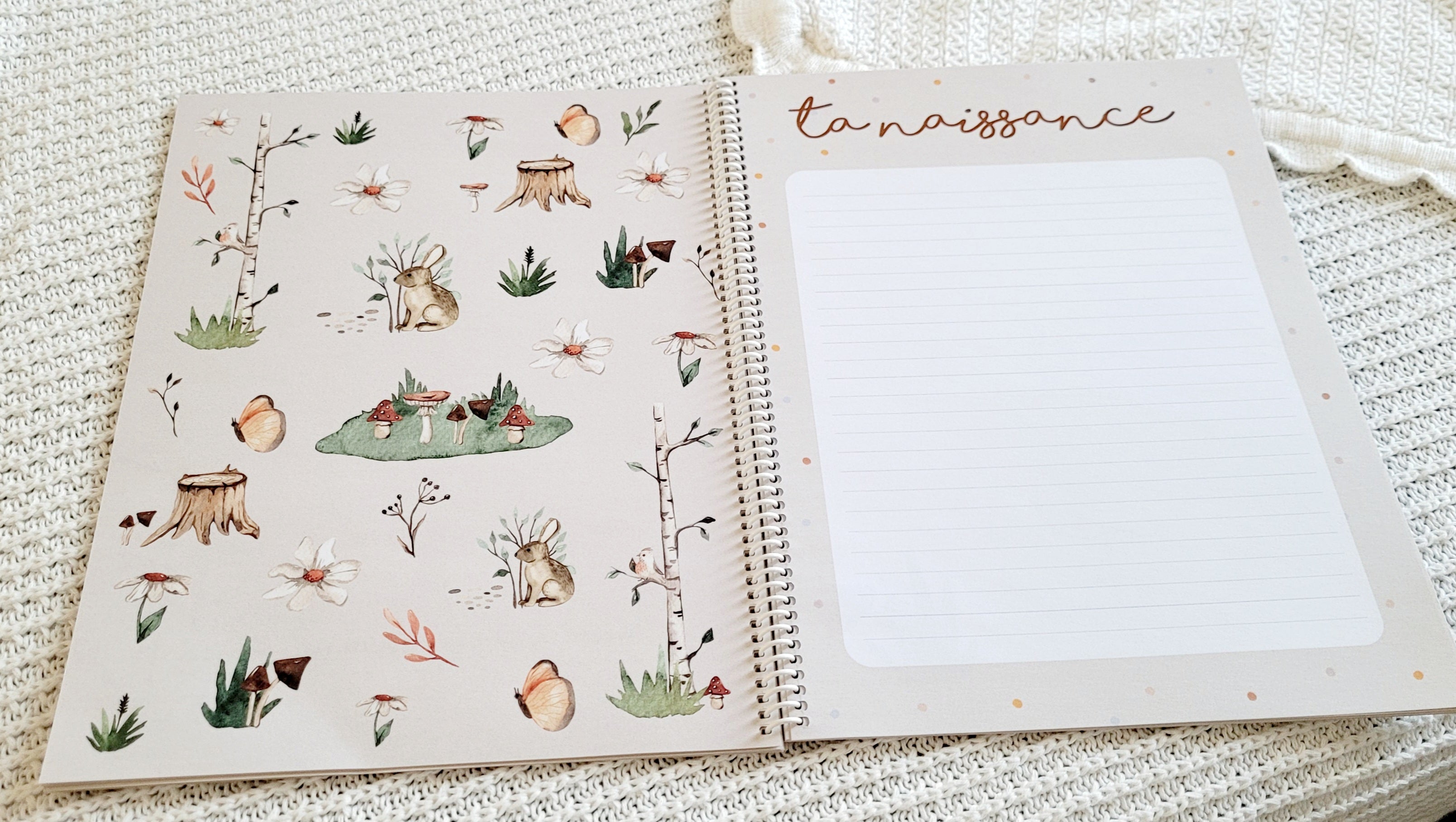 Livre de naissance & petite enfance À DISQUES - Fleurs & champignons