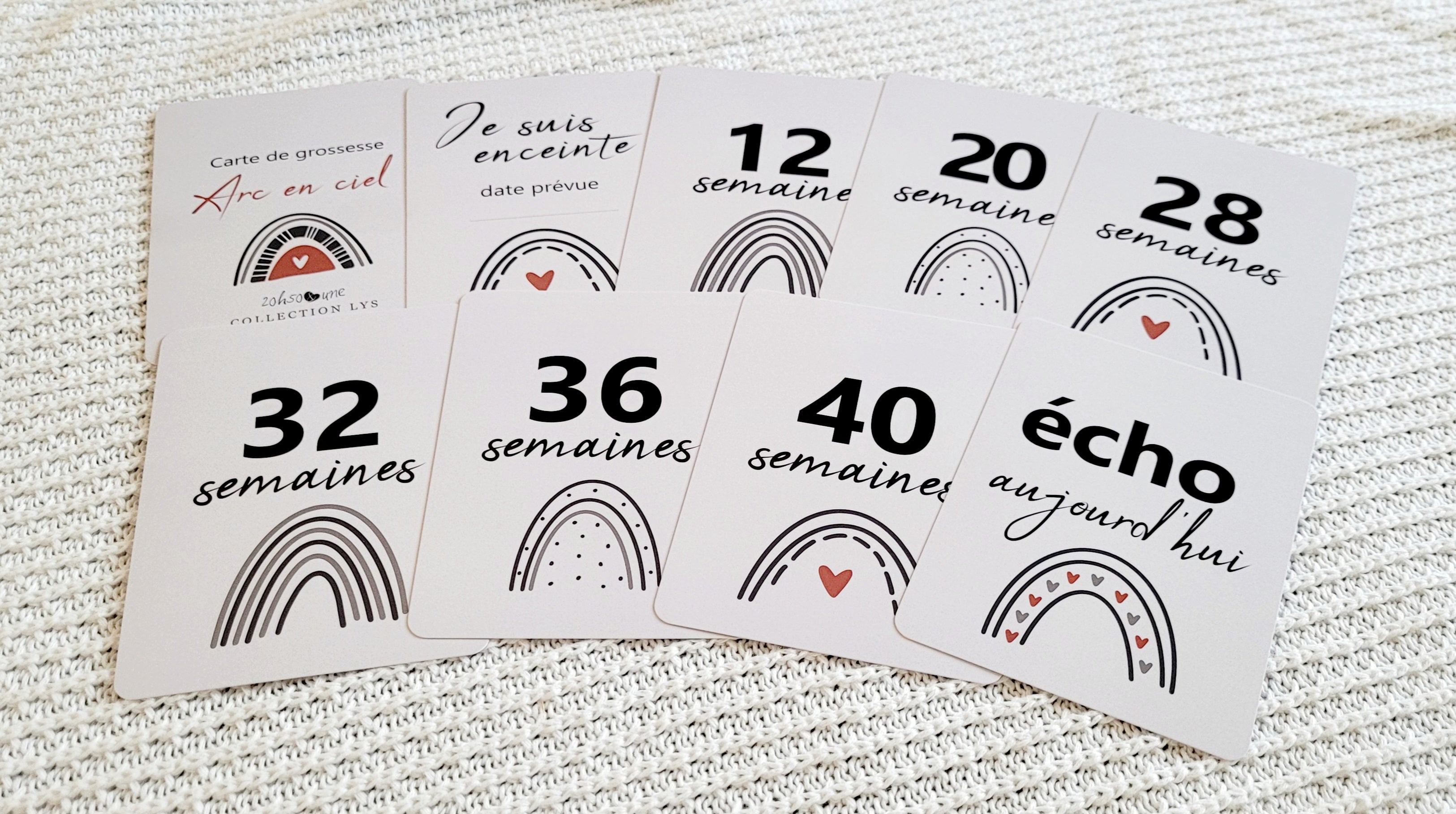 Cartes de suivi de grossesse - Arc en ciel
