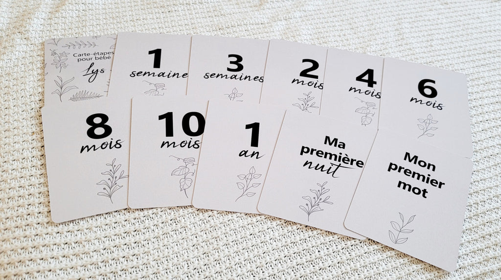 Cartes-étapes pour bébé - Lys