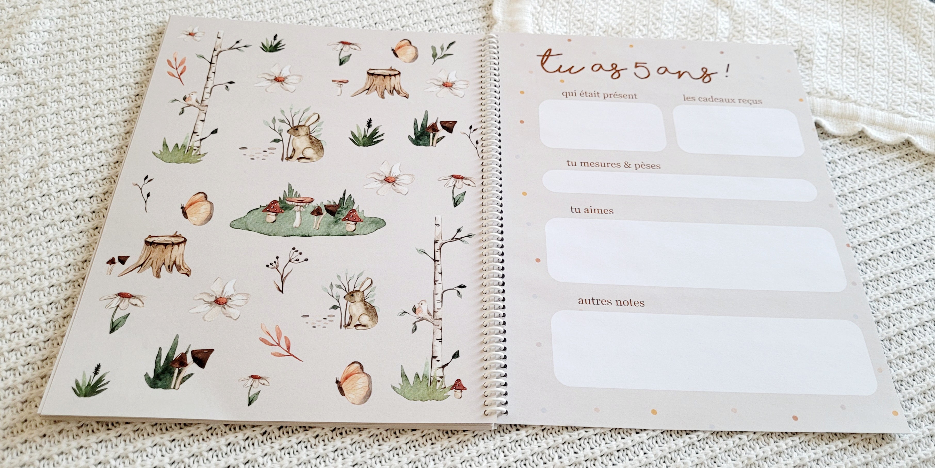 Livre à disques de la grossesse à la petite enfance - Fleurs & champignons
