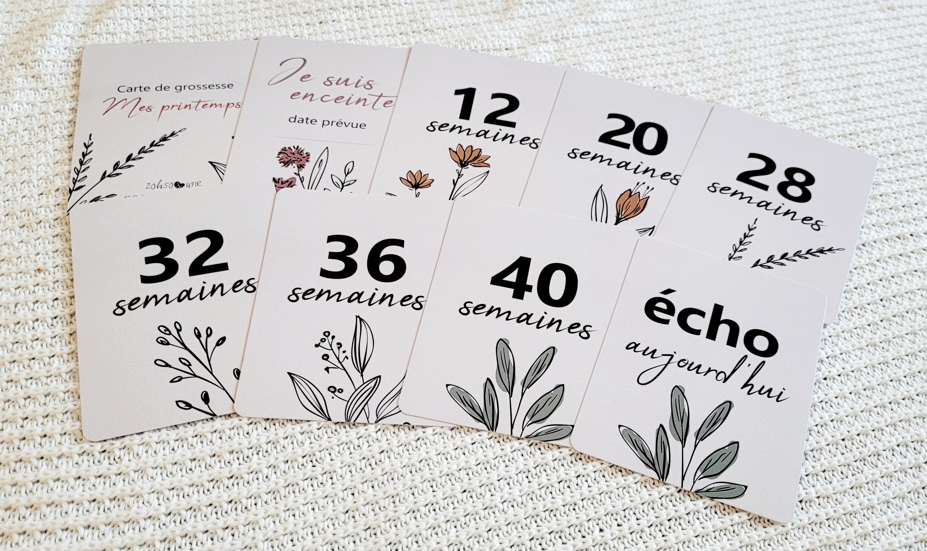 Cartes de suivi de grossesse - Mes printemps
