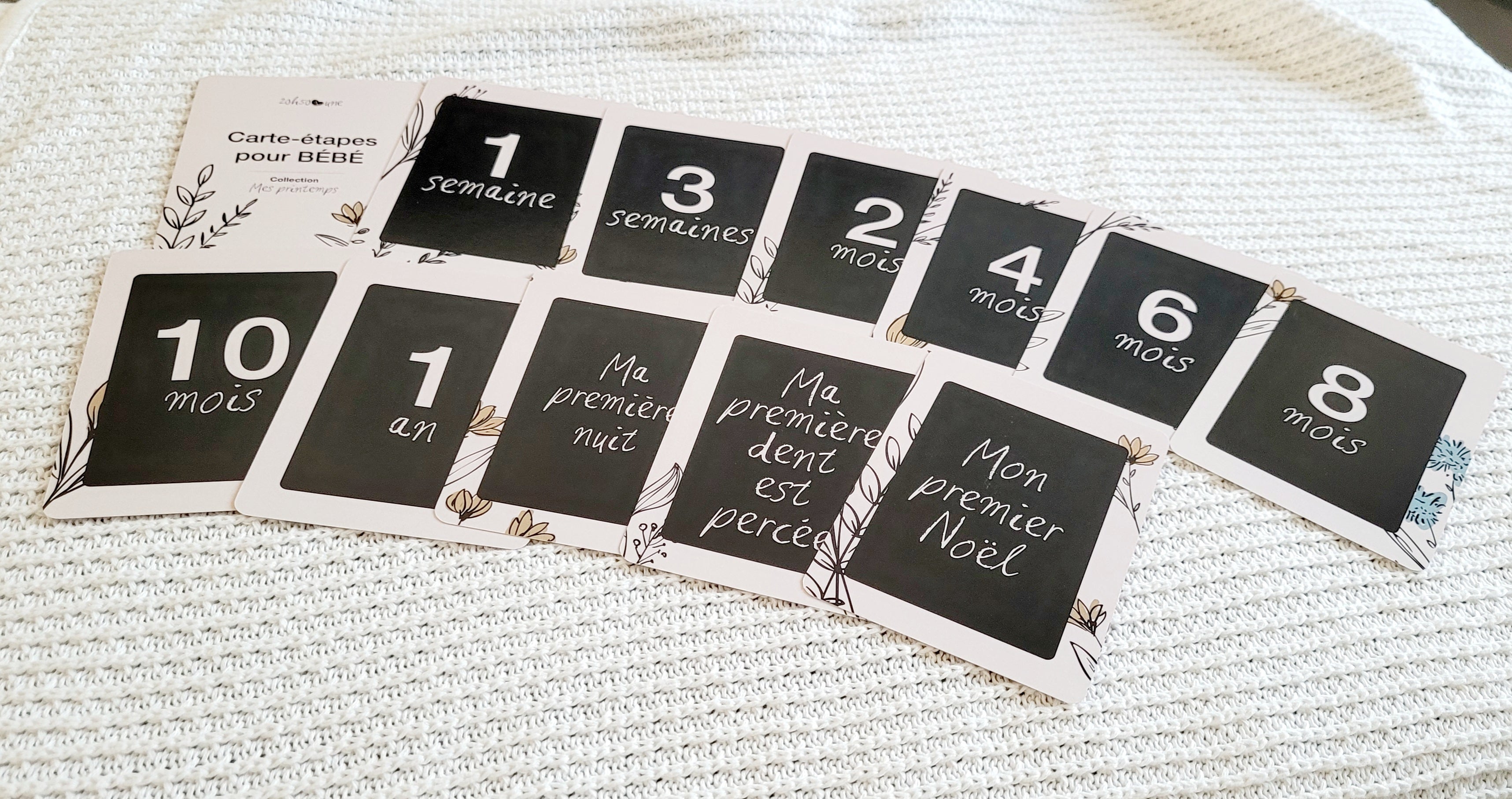 Cartes-étapes pour bébé - Mes printemps (vieille collection)
