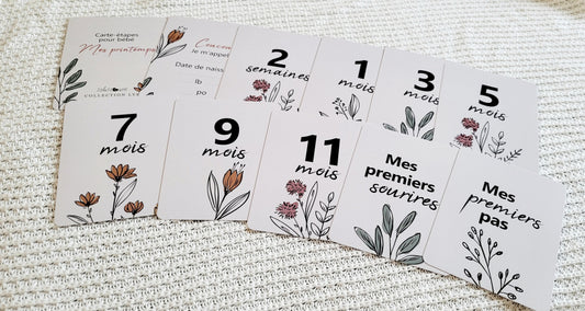 Cartes-étapes pour bébé - Mes printemps