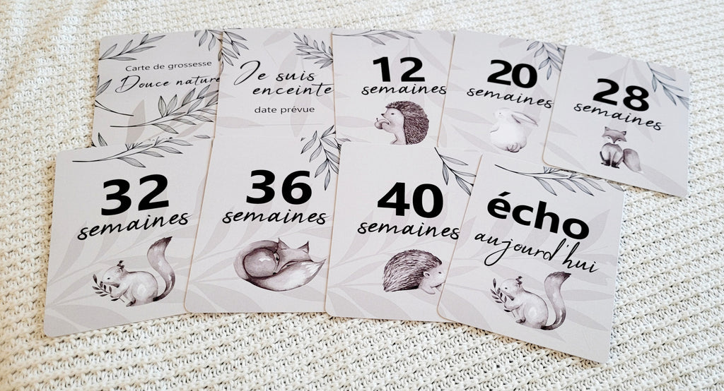 Cartes de suivi de grossesse - Douce nature