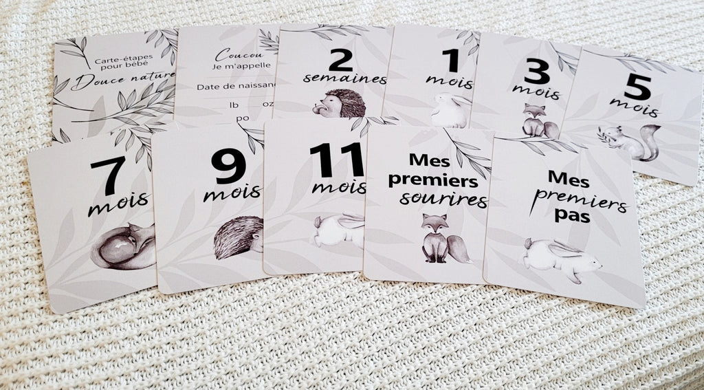 Cartes-étapes pour bébé - Douce nature