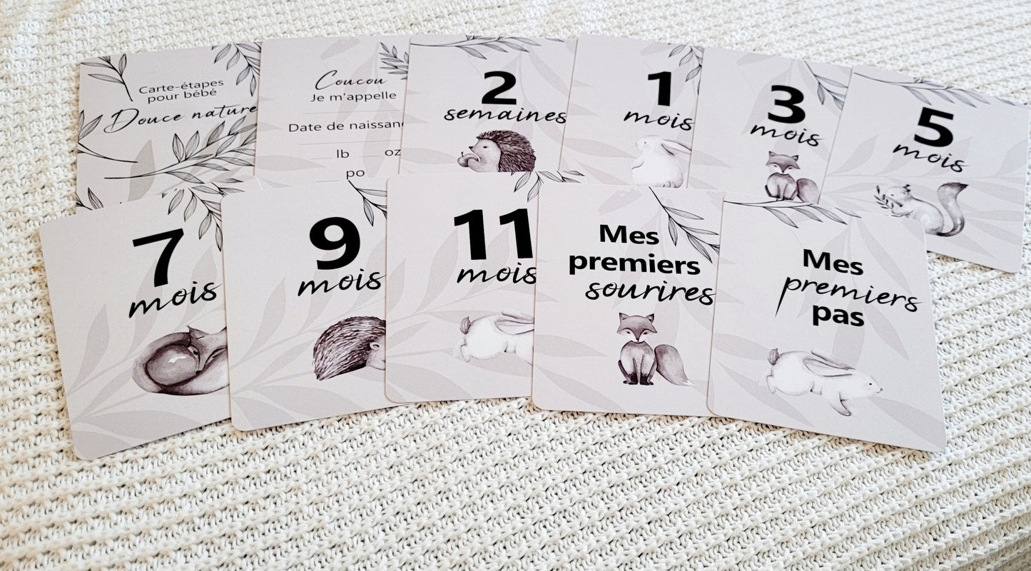 Cartes-étapes pour bébé - Douce nature