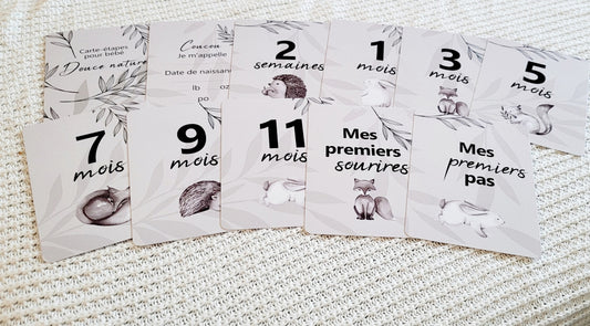 Cartes-étapes pour bébé - Douce nature