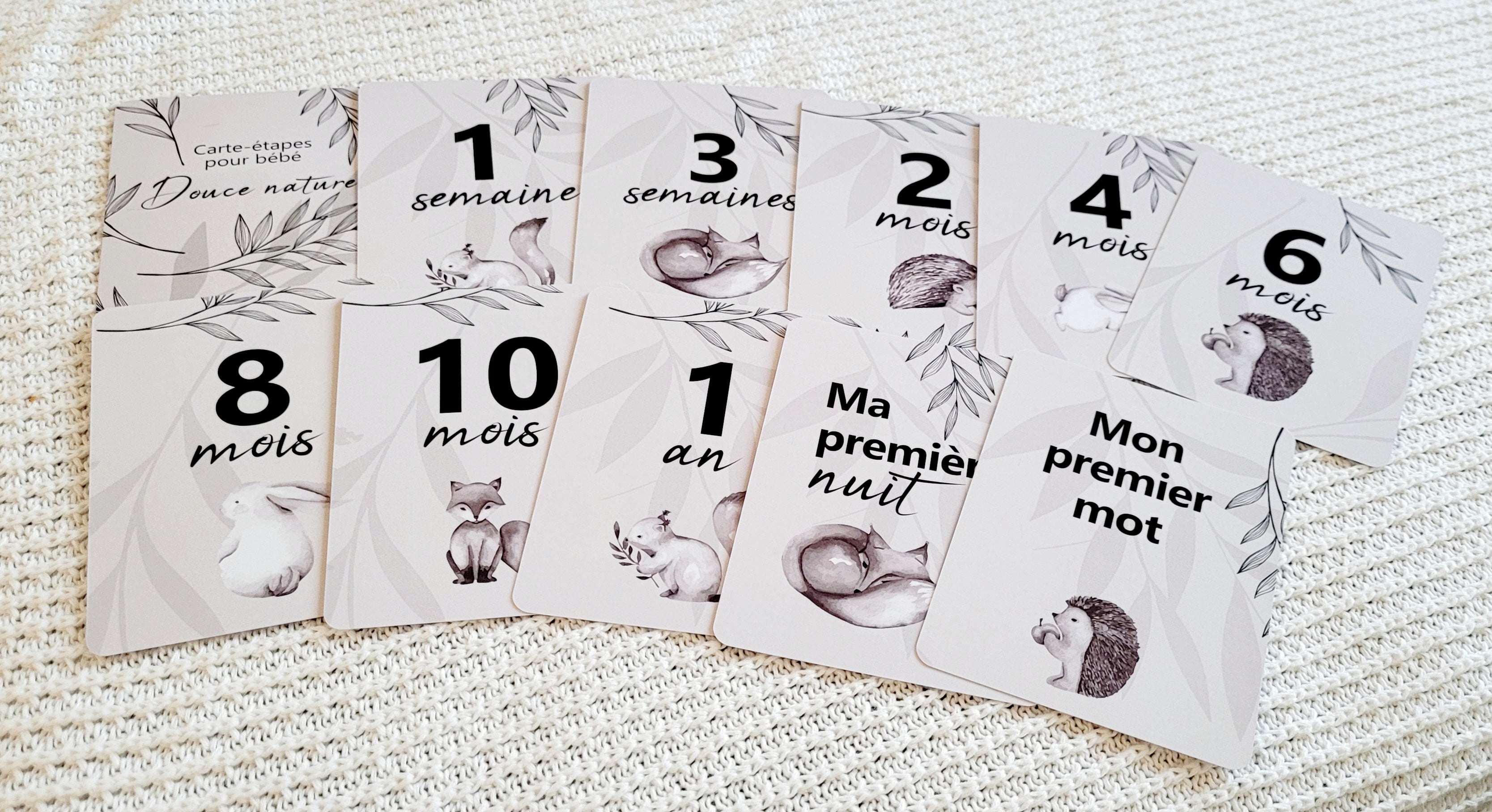 Cartes-étapes pour bébé - Douce nature