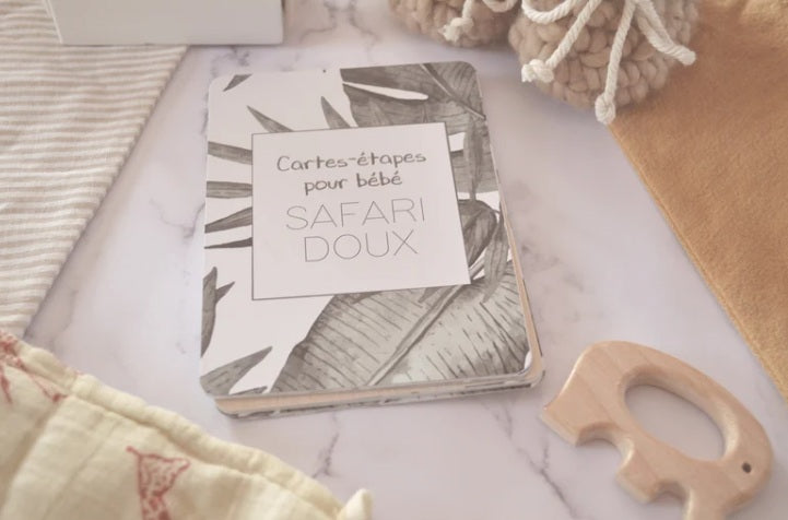 Cartes-étapes pour bébé - Safari Doux